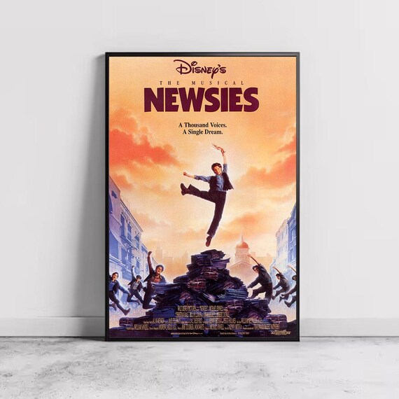 Disney Newsies The Musical Newsboy Dancing Newspaper Stack Poster