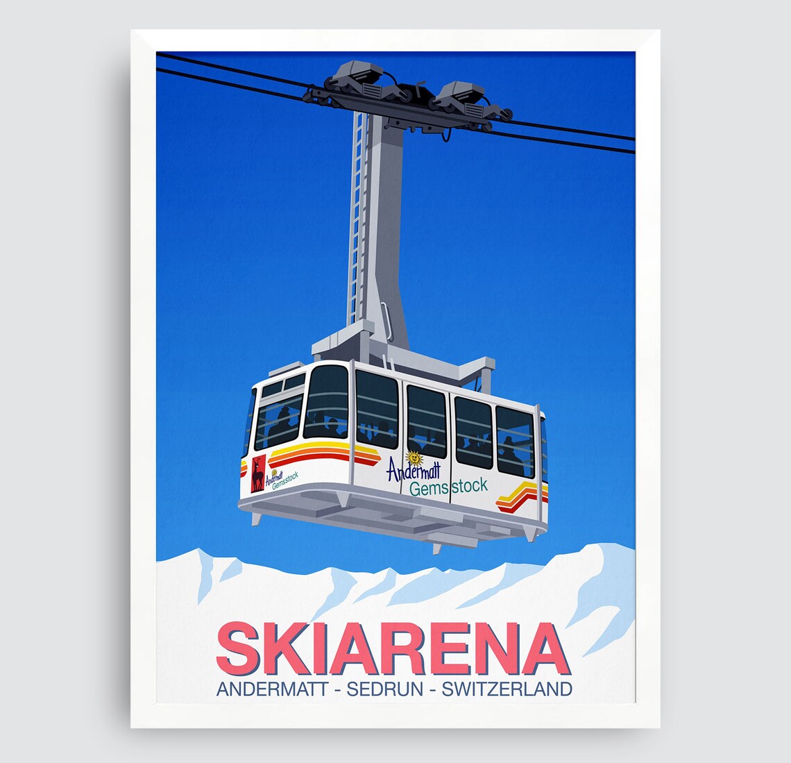 Skiarena Ski Resort Poster Print - Image 3