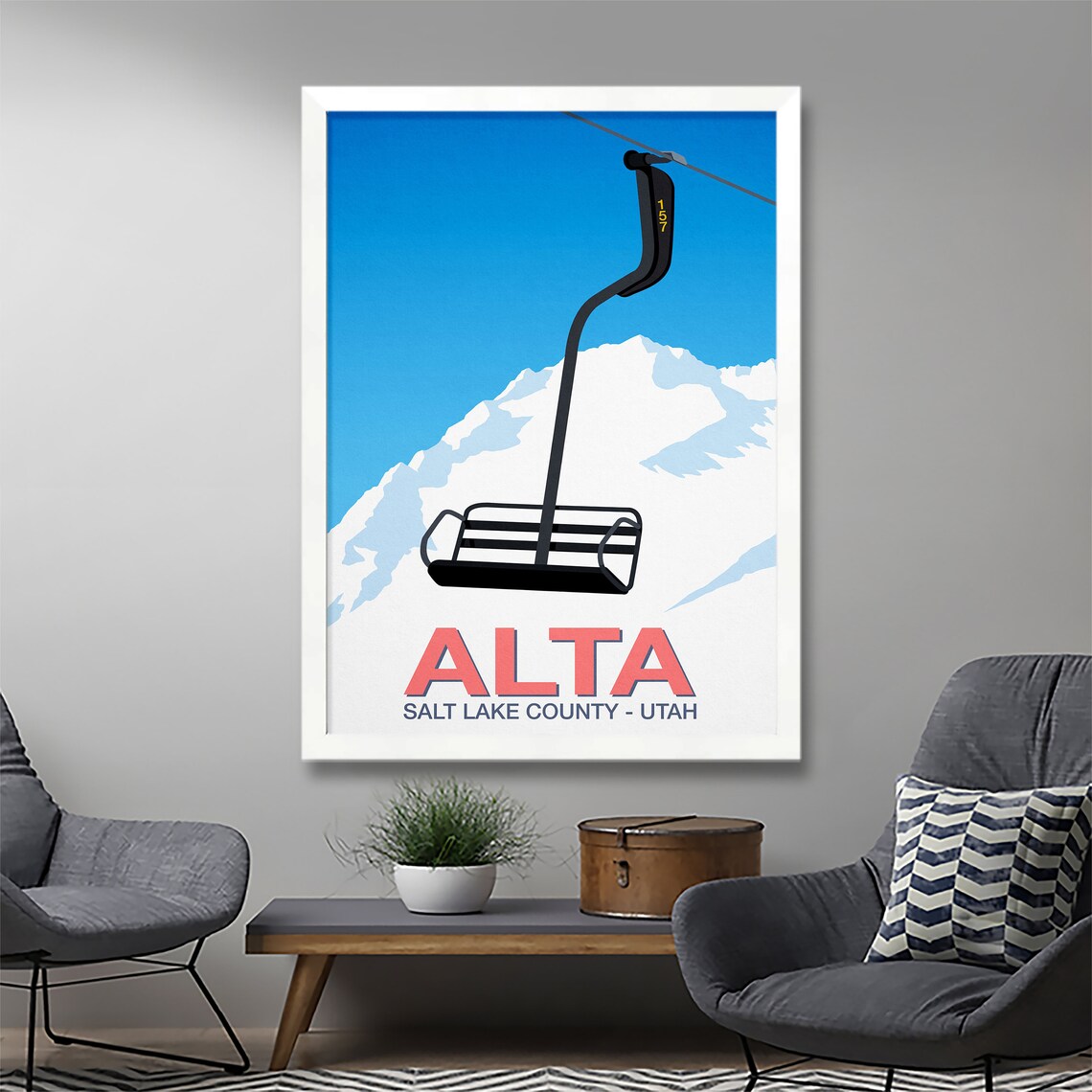 Alta Ski Resort Poster, Ski Resort Travel Poster - Image 2