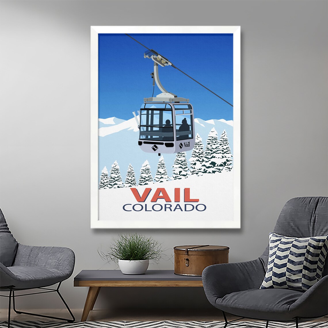 Vail Ski Resort Travel Poster, Ski Gifts - Image 2