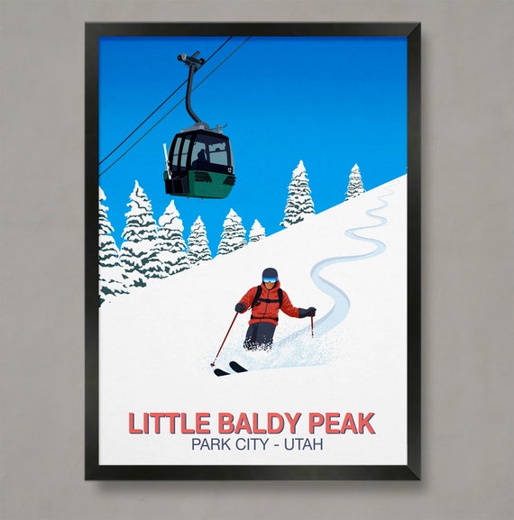 Little Baldy Peak Ski Poster Ski Resort Poster Ski Print Snowboard Poster Ski Gifts Ski Poster