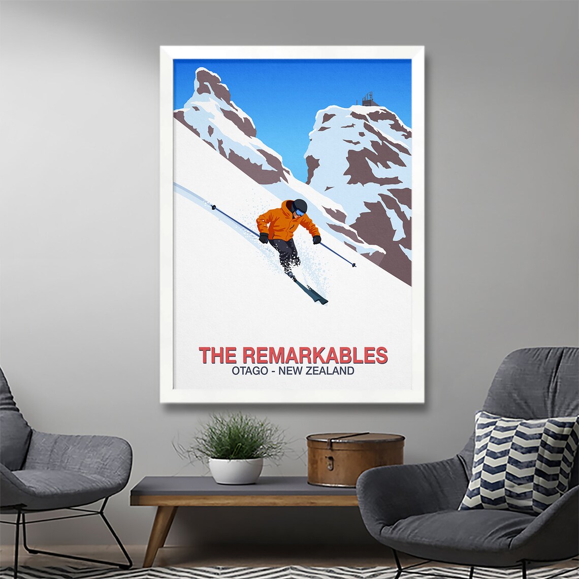 The Remarkables Ski Resort Travel Poster Print - Image 3