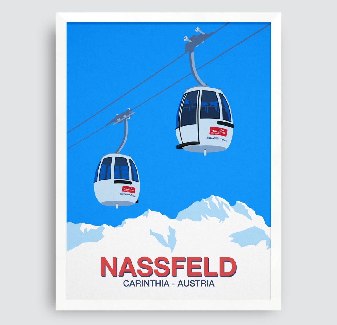 Nassfeld Carinthia Austria Vintage Millennium Express Gondola Poster - Image 4