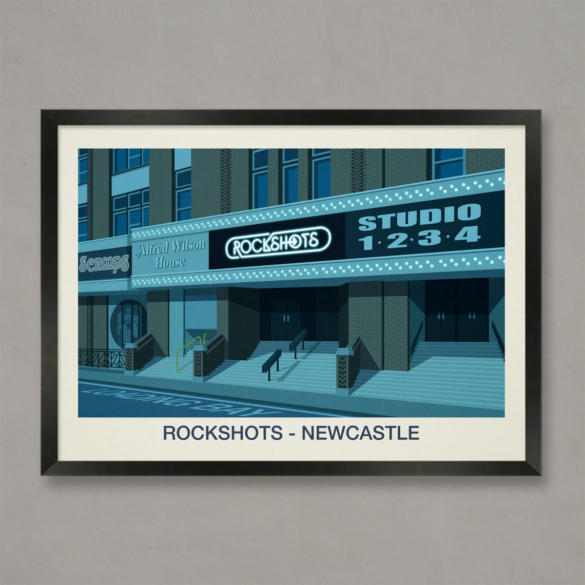Rockshots Newcastle Nightclub Neon Sign Studio Venue Wall Art