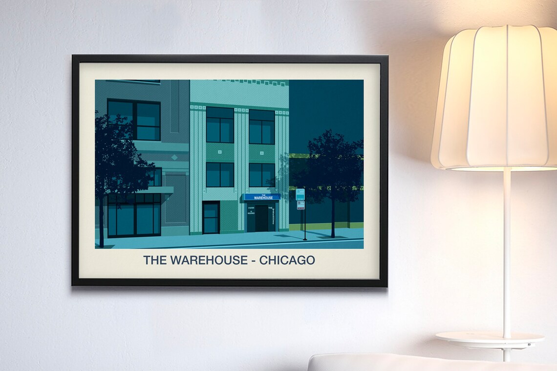 The Warehouse Chicago Nightclub Venue Illustration Art Poster - Image 3