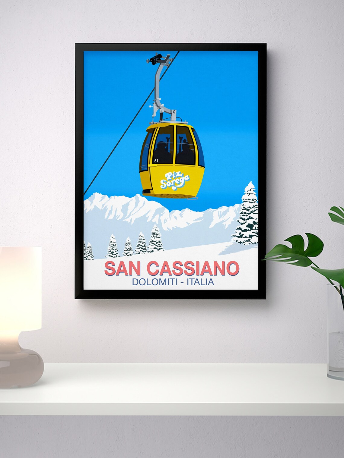 San Cassiano Ski Resort Travel Poster - Image 4