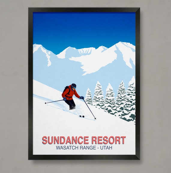 Sundance Resort Poster Ski Resort Poster Ski Print Snowboard Poster Ski Gifts Ski Poster