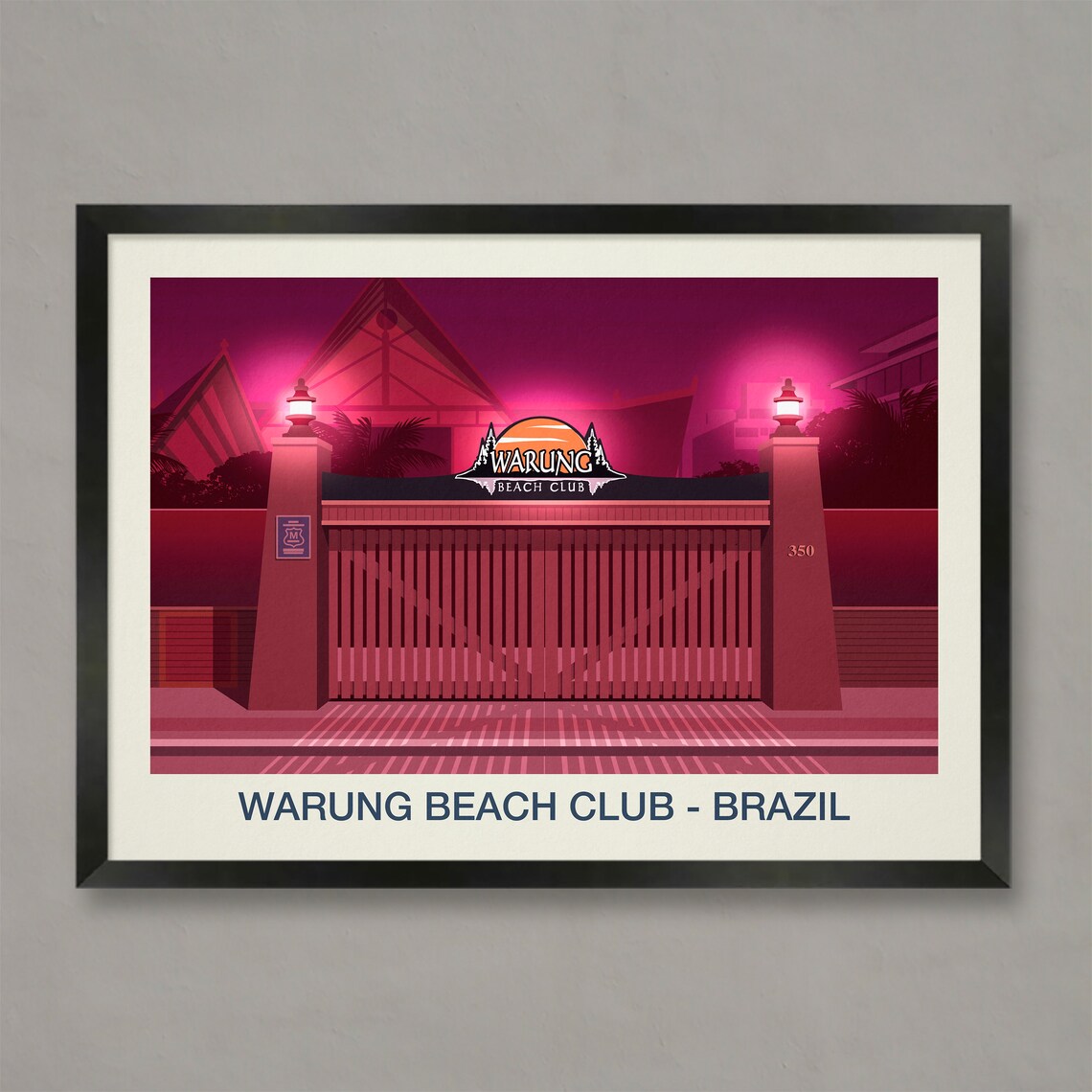 Warung Beach Club Brazil Neon Electronic Music Nightclub Wall Art
