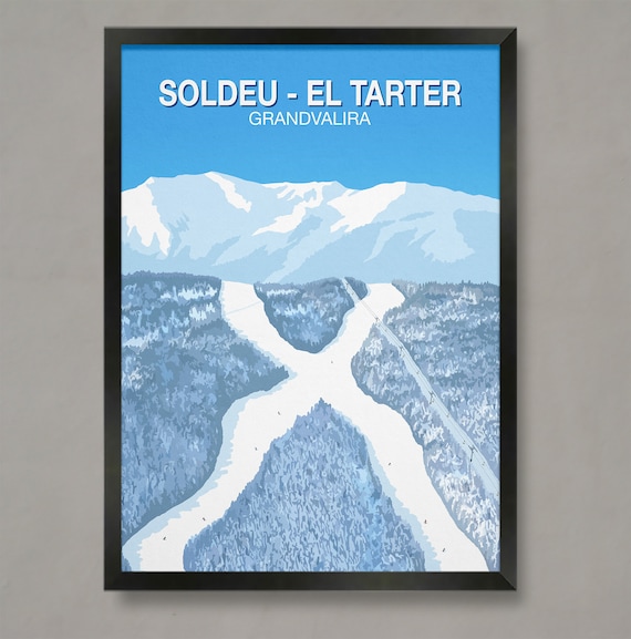 Soldeu El Tarter Grandvalira Ski Resort Pistes Aerial Poster