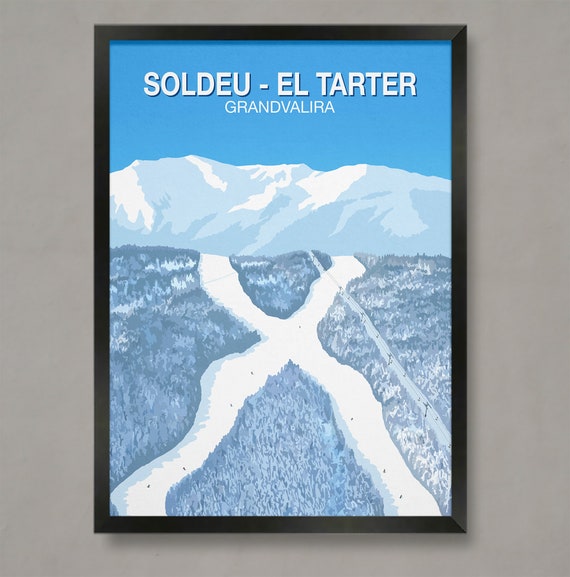 Soldeu El Tarter Ski Resort Poster Ski Resort Poster Ski Print Snowboard Poster Ski Gifts Ski Poster