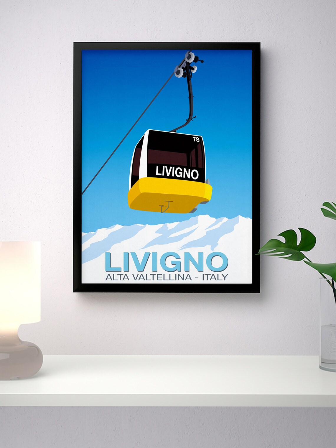 Livigno Ski Resort Travel Poster, Ski Resort Print - Image 4