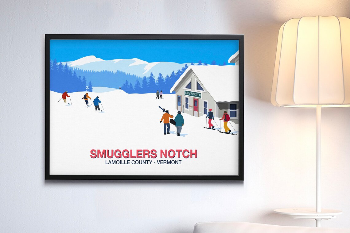 Smugglers Notch Ski Resort Travel Poster Print - Image 3