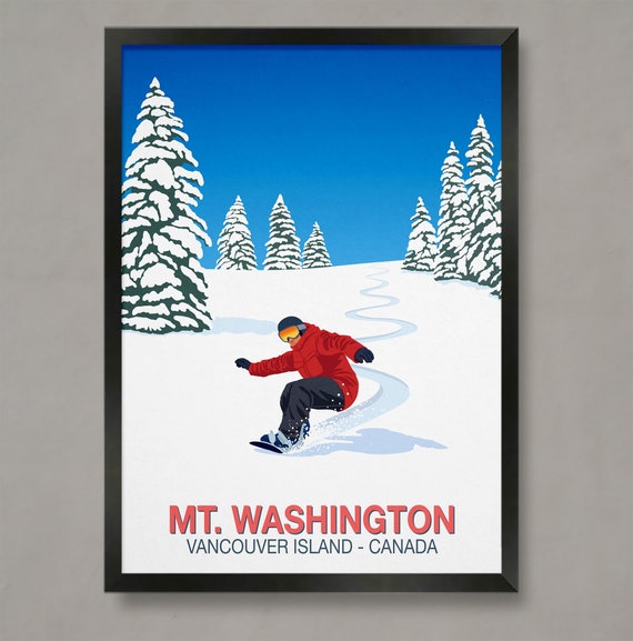Mount Washington Snowboard Poster Ski Resort Poster Ski Print Snowboard Poster Ski Gifts Ski Poster