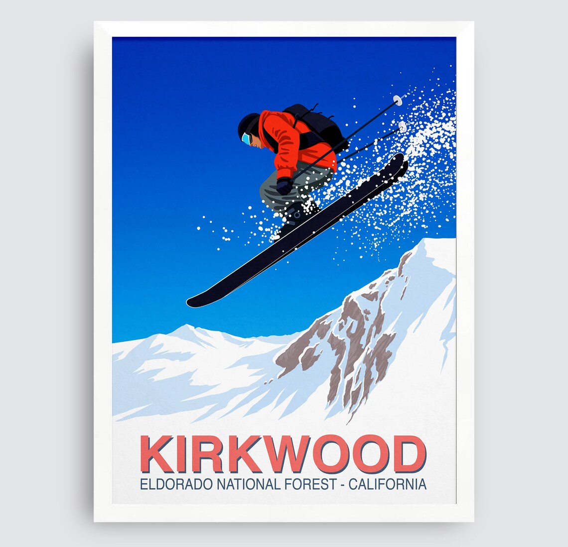Kirkwood Ski Resort Travel Poster Art Print - Image 3