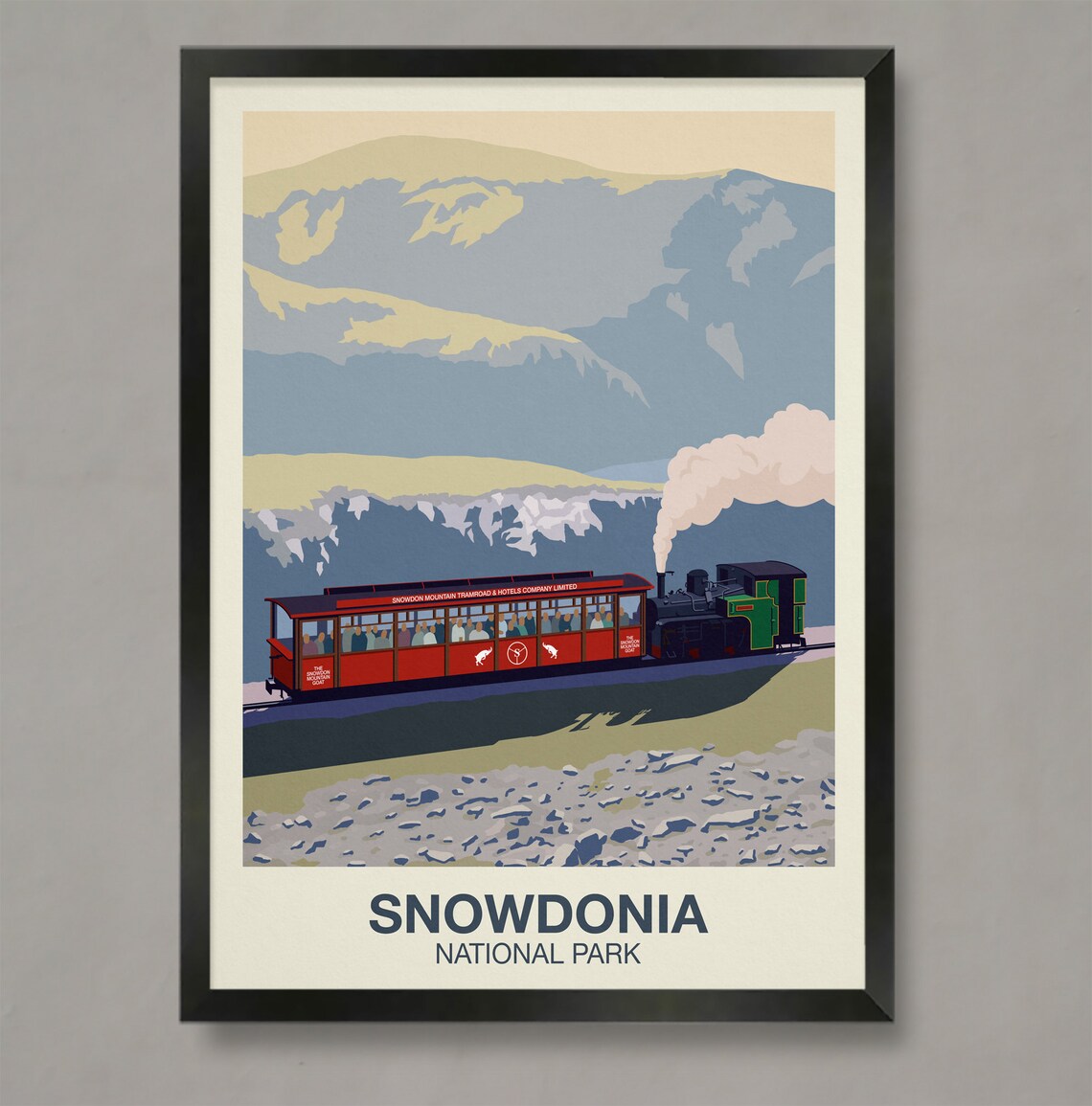 Snowdonia National Park Vintage Steam Train Mountain Railway Poster