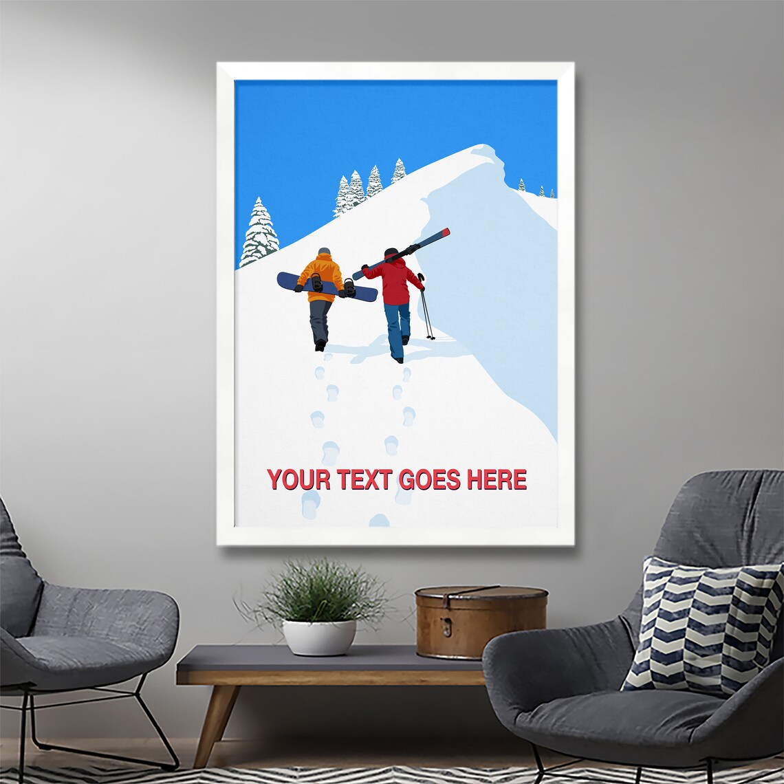 Personalized Ski Art Poster, Custom Ski Gift - Image 2