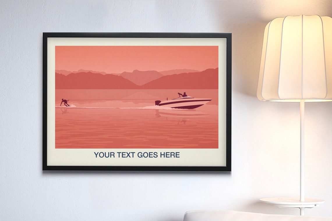 Personalised Wakeboarding Poster Personalised Wakeboarding Gift Custom Wakeboarding Art Wakeboarding Print Wakeboarding Poster - Image 3