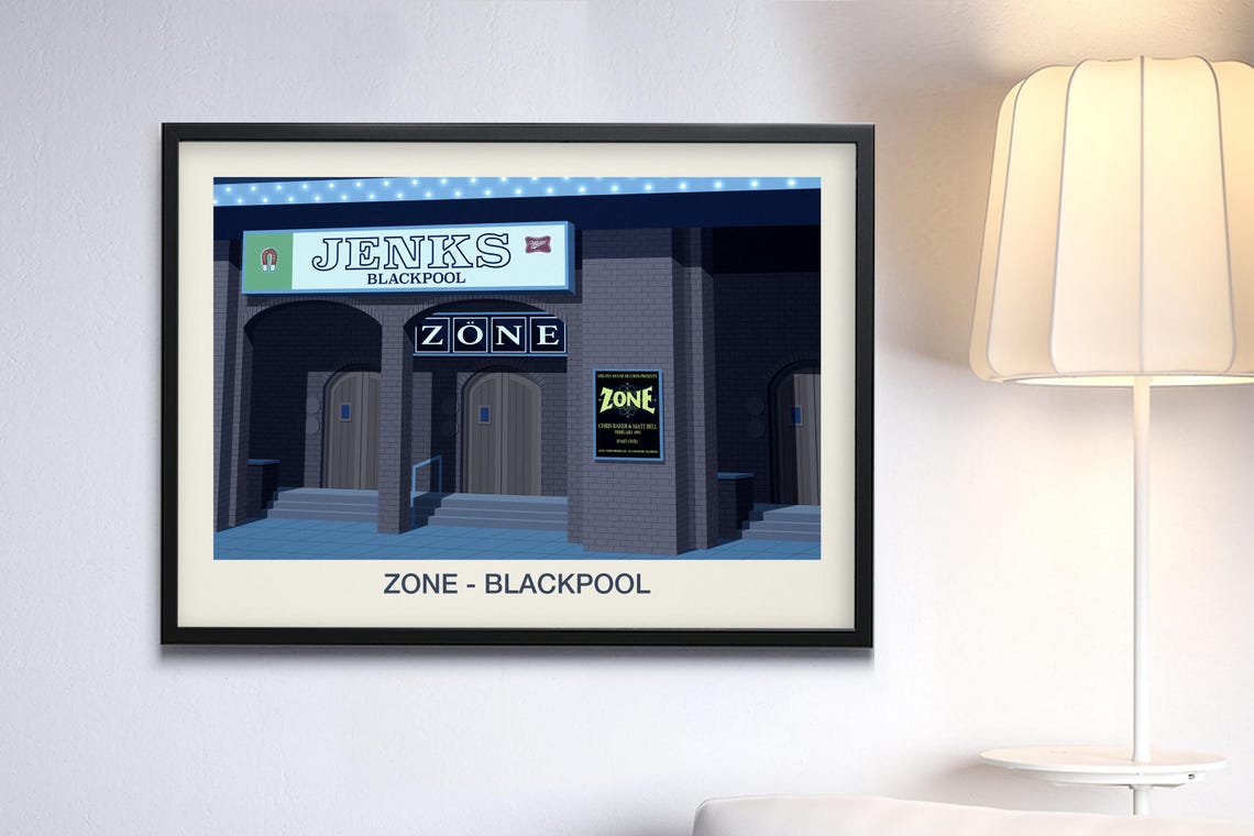 Zone Nightclub Poster Jenks Bar The Zone Nightclub Zone Nightclub Print Zone Nightclub Blackpool Zone Nightclub Zone Nightclub Print - Image 3