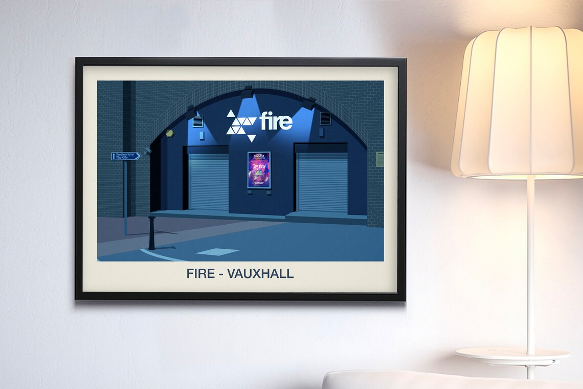 Fire Vauxhall London Nightclub Electronic Music Venue Wall Art - Image 3