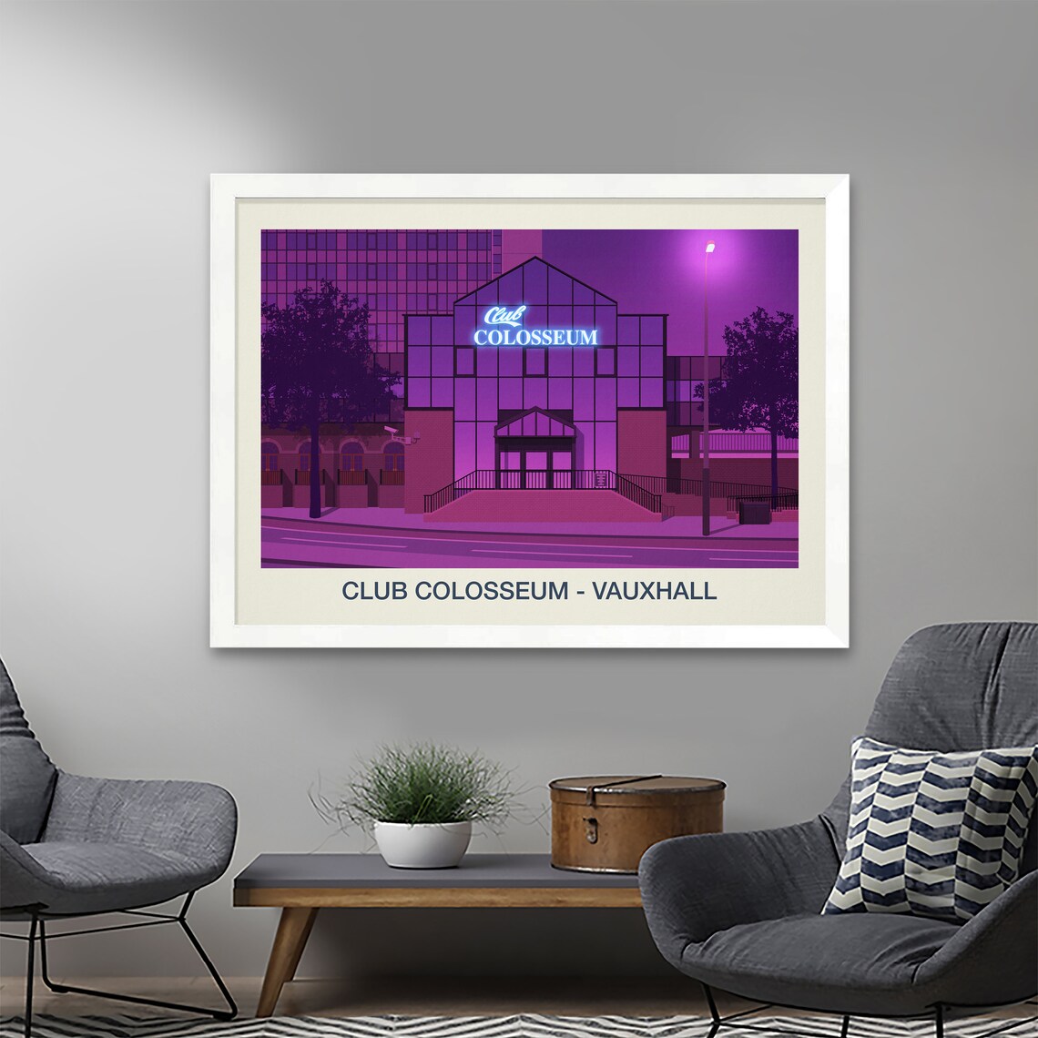 Club Colosseum Vauxhall London Nightclub Venue Illustration Poster - Image 2