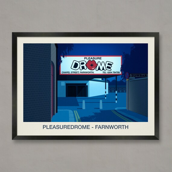Pleasuredrome Farnworth Nightclub Retro Neon Sign Venue Wall Art