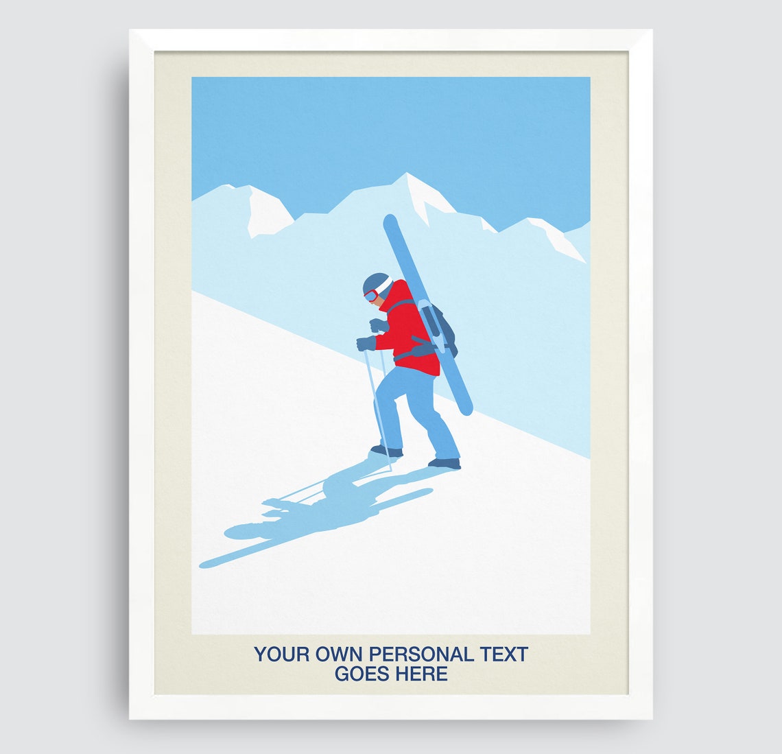 Personalised Backcountry Freeskier Hiking Custom Ski Gift Poster - Image 3