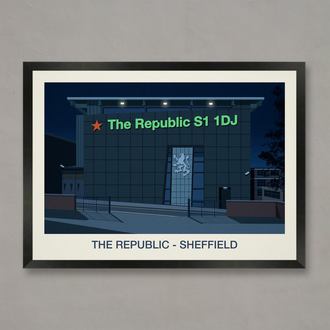 The Republic Nightclub Poster, Retro Nightlife Art Print