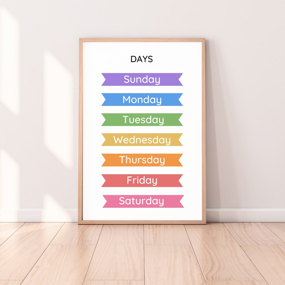 Days Of The Week Rainbow Banner Educational Classroom Wall Poster - Image 6