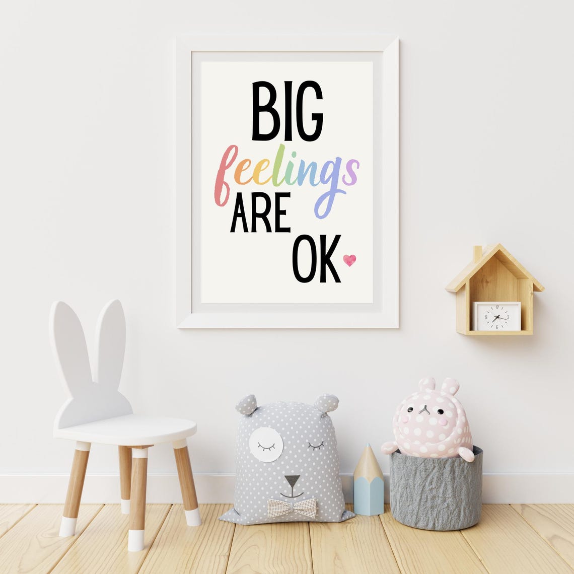 Big Feelings Are OK Rainbow Script Emotional Validation Kids Poster - Image 5