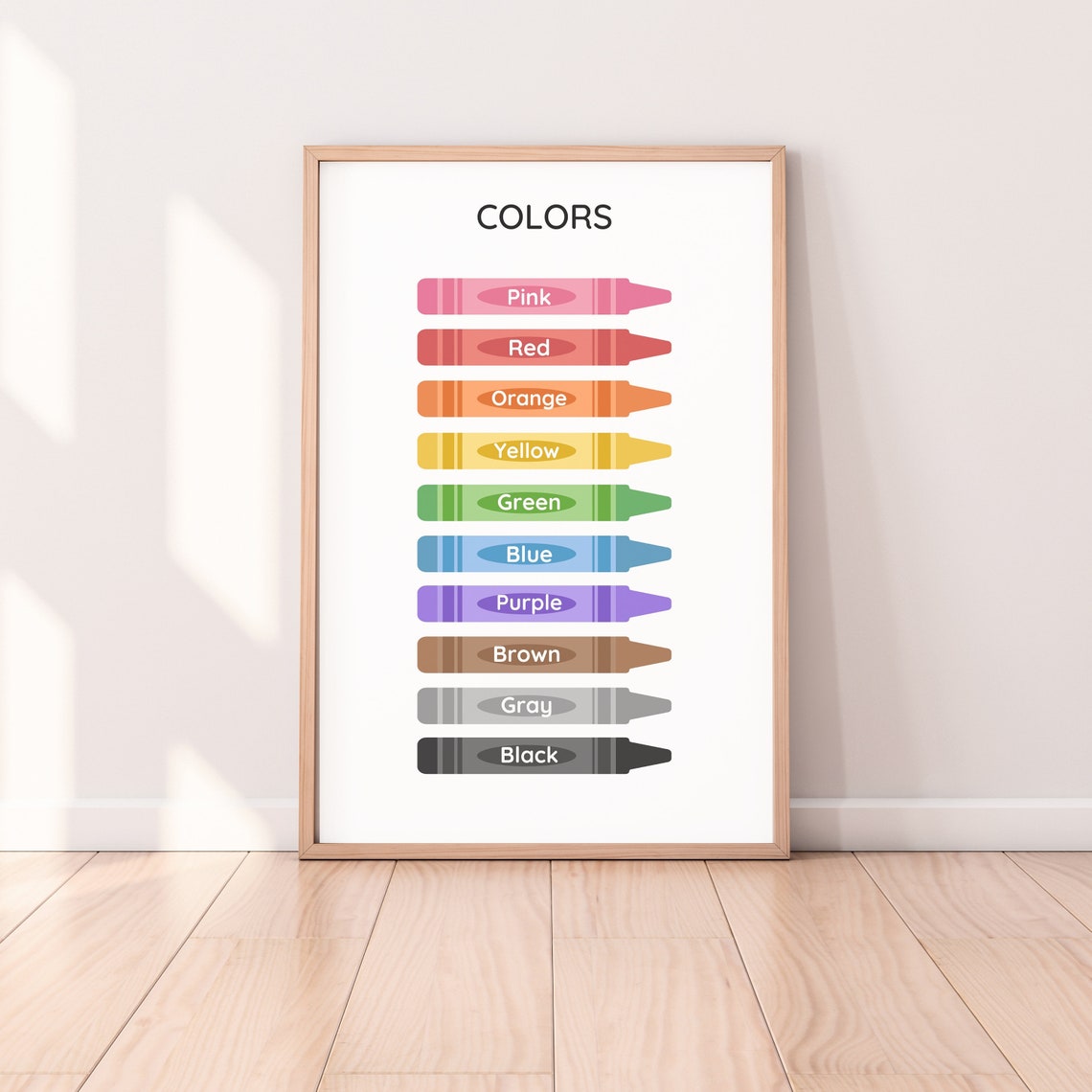Colors Crayon Chart Rainbow Color Learning Kids Classroom Wall Poster - Image 5
