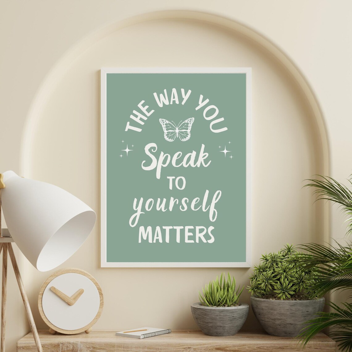 The Way You Speak to Yourself Matters Self Love Butterfly Sage Poster - Image 5