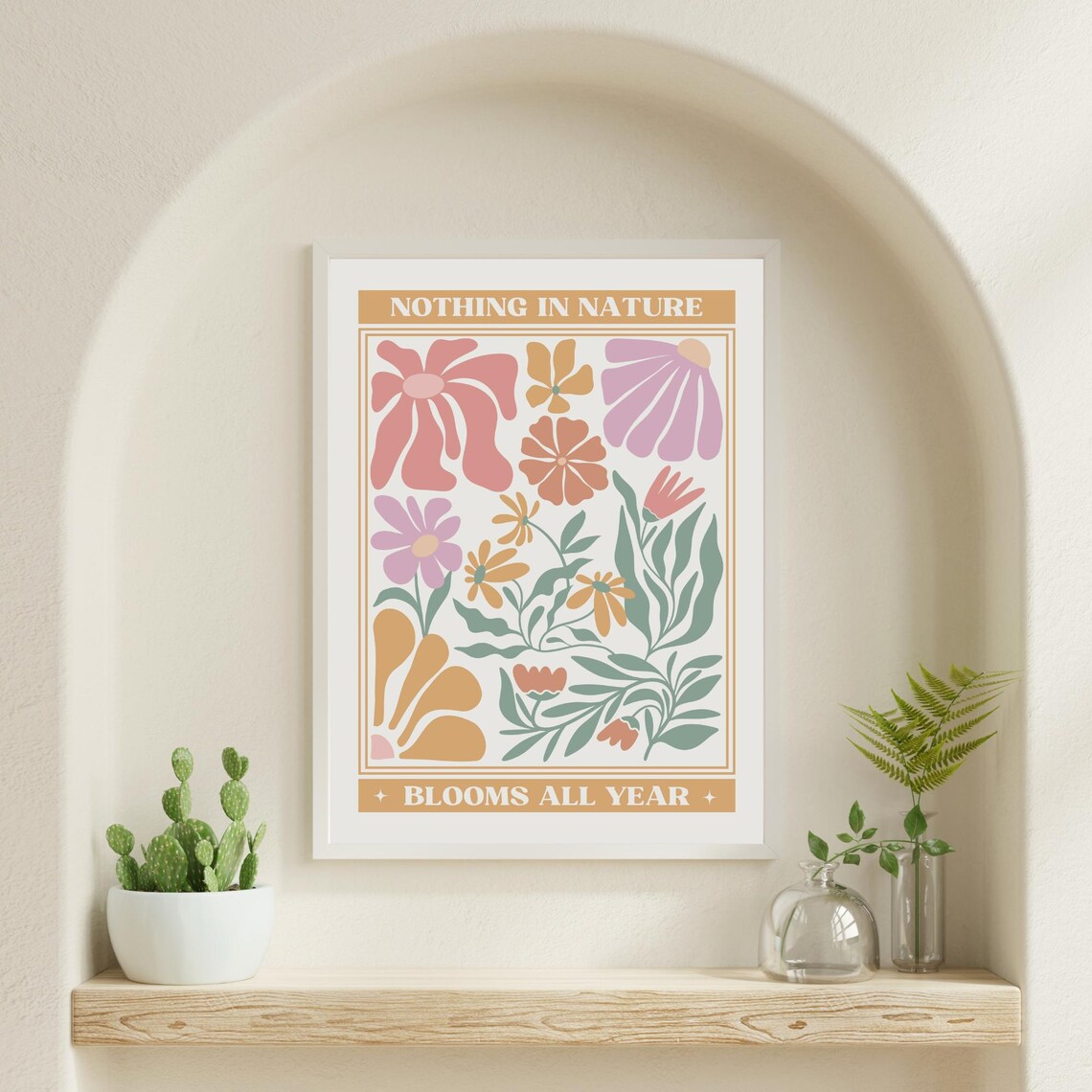 Nothing in Nature Blooms All Year Retro Floral Botanical Poster - Image 5