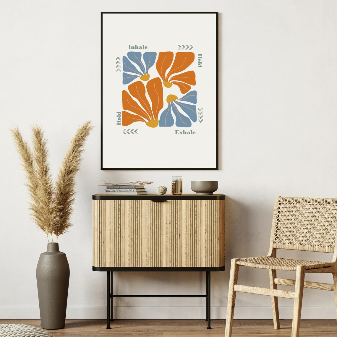 Inhale Hold Exhale Breathing Box Floral Mindfulness Calm Down Poster - Image 6