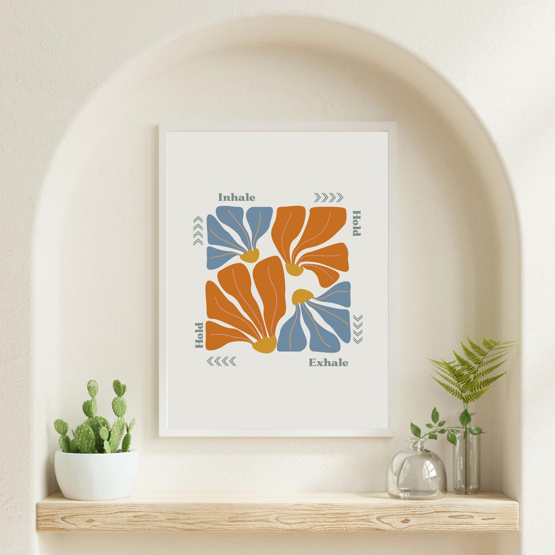 Inhale Hold Exhale Breathing Box Floral Mindfulness Calm Down Poster - Image 3