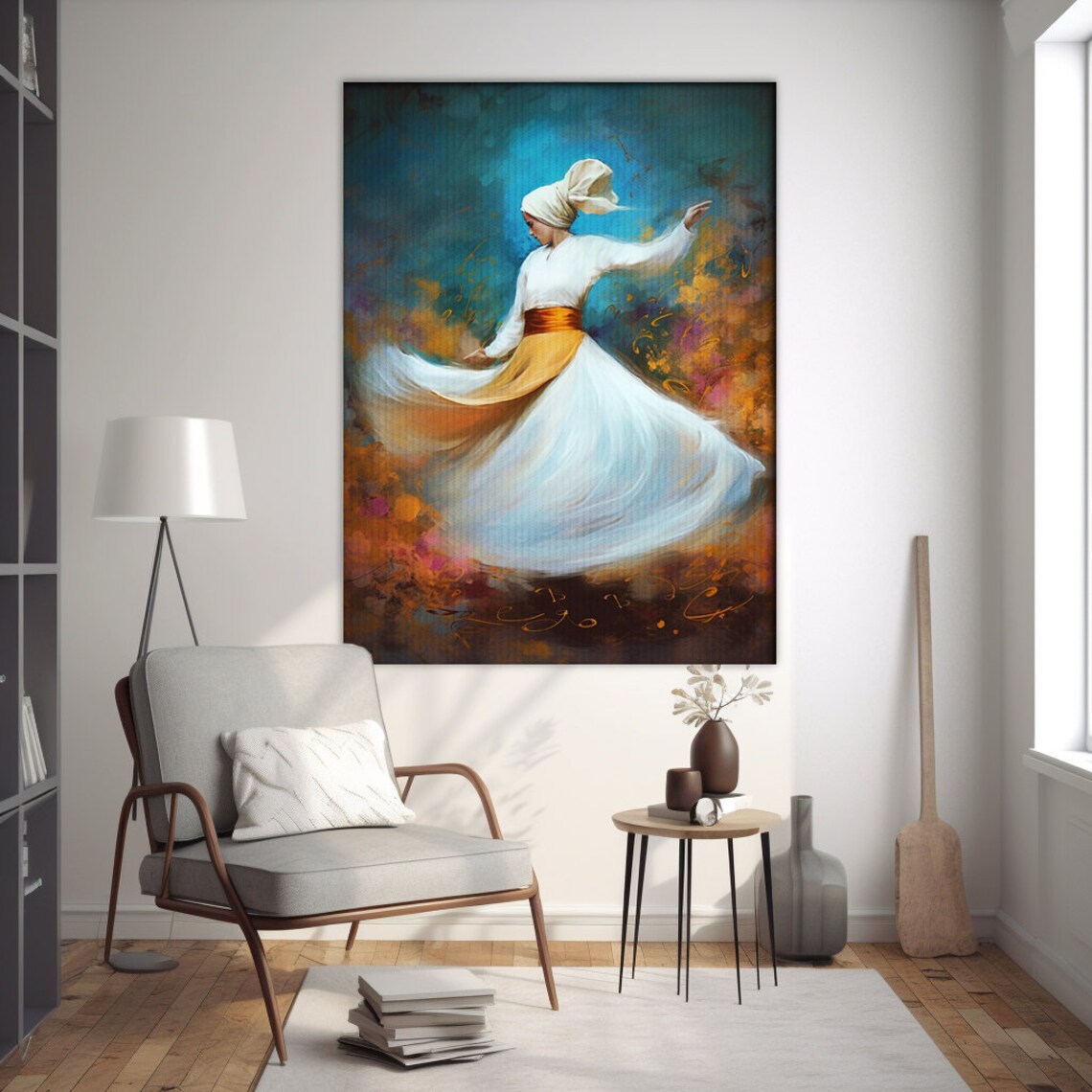 Woman Whirling Dervish, Mevlana Sufi Art Print - Image 2