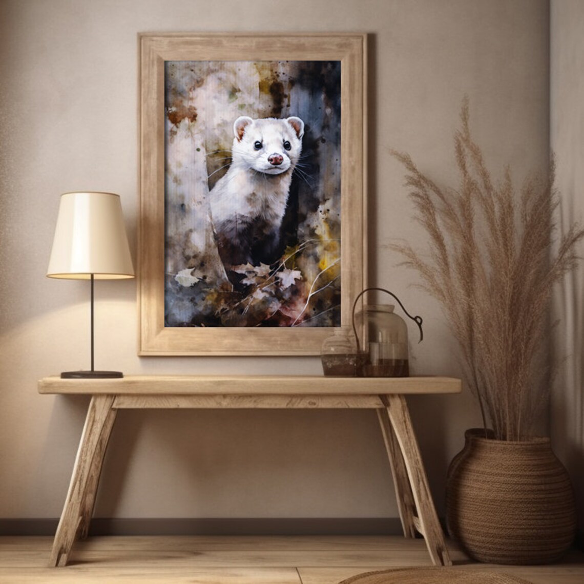 Ferret Watercolor Art Print, Animal Wall Decor - Image 2