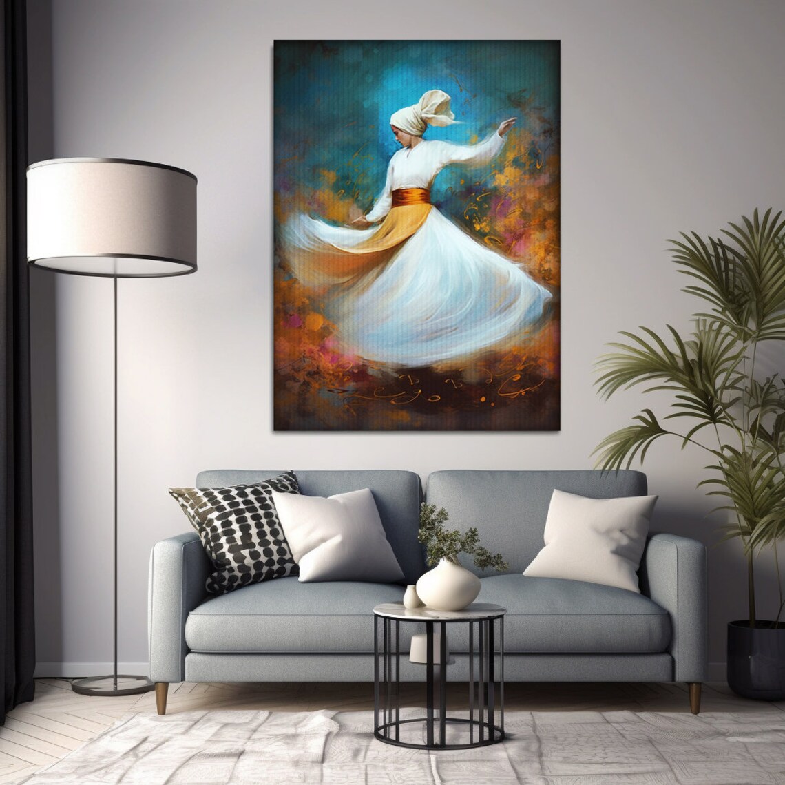 Woman Whirling Dervish, Mevlana Sufi Art Print - Image 3