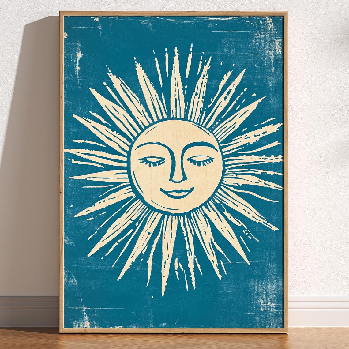 Mid-Century Sunshine Celestial Abstract Art Print