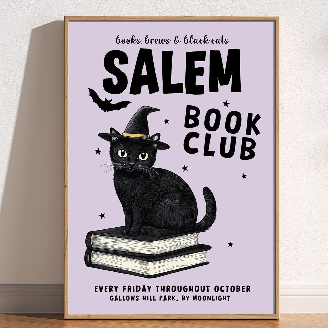 Salem Book Club Retro Halloween Art Print