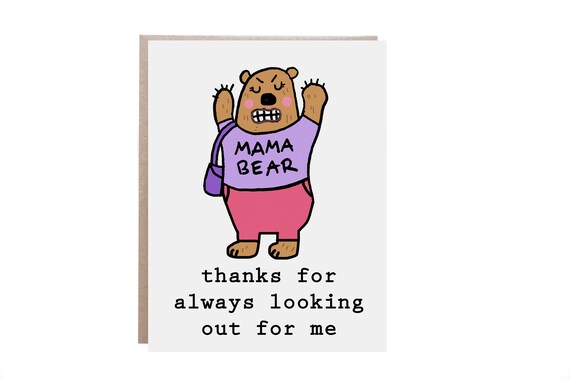 Mama Bear Thanks for Always Looking Out for Me Card Art Poster