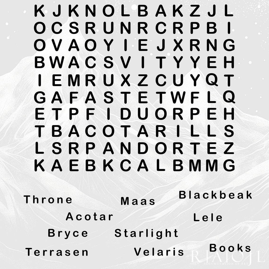 Forgot Your Phone Sarah J Maas Book Word Search Puzzle Wall Poster - Image 4