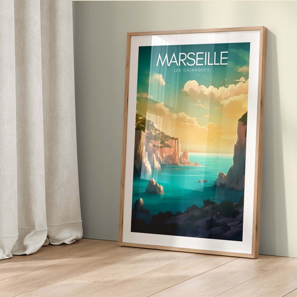Marseille Les Calanques Sunset Cliffs Turquoise Sea View Poster - Image 5