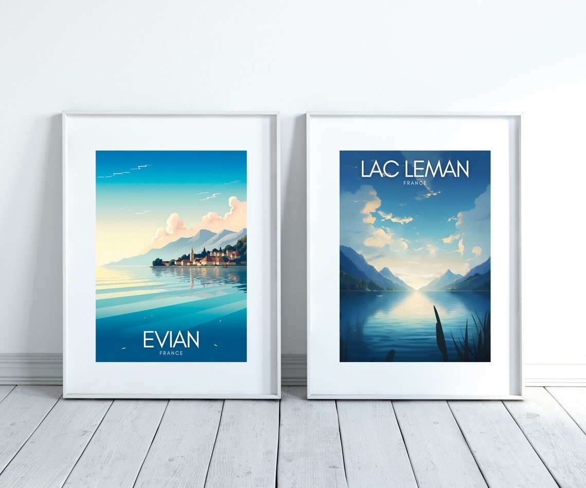 Evian Les Bains France Travel Poster, Lake Leman - Image 4