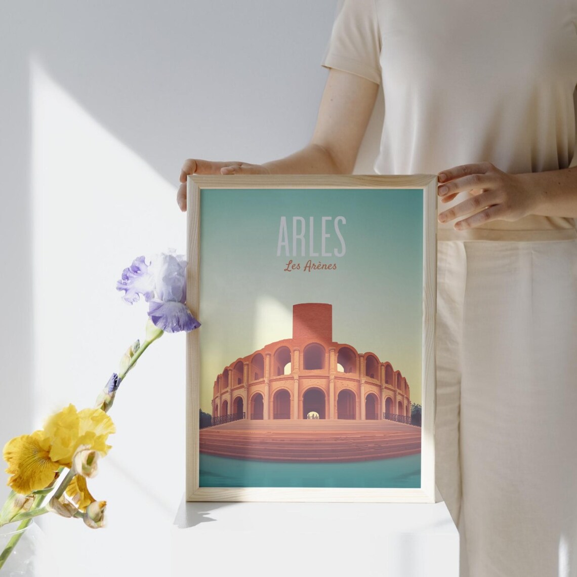 Arles France Roman Amphitheater Les Arenes Vintage Travel Poster - Image 2