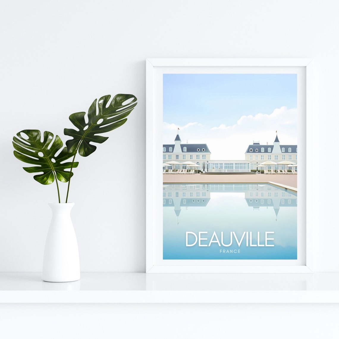Deauville France Beachfront Hotel Minimalist Travel Poster Art - Image 4