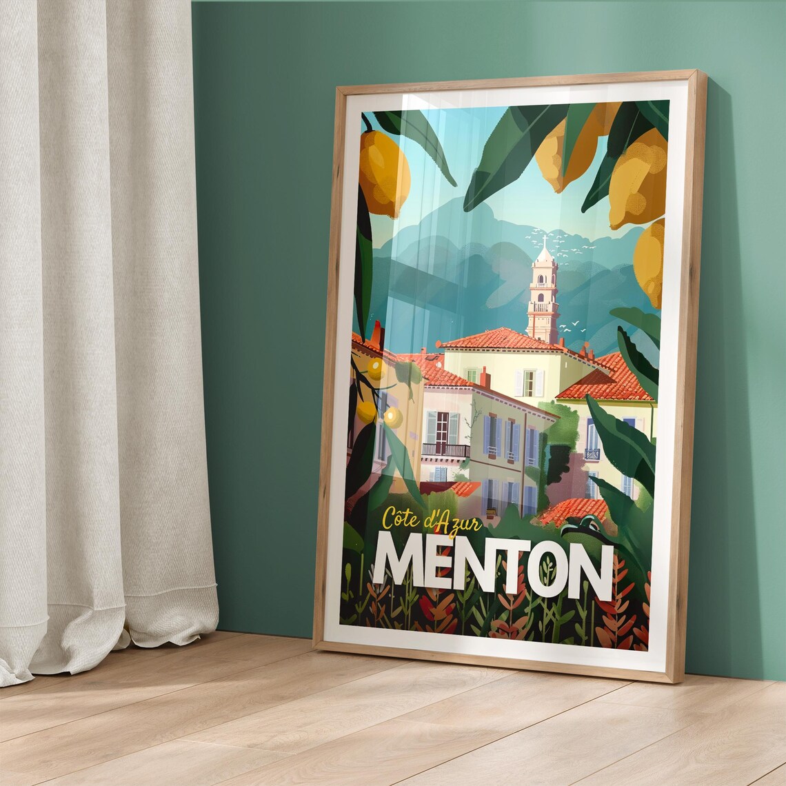 Vintage Menton Poster, French Riviera Travel Print - Image 5