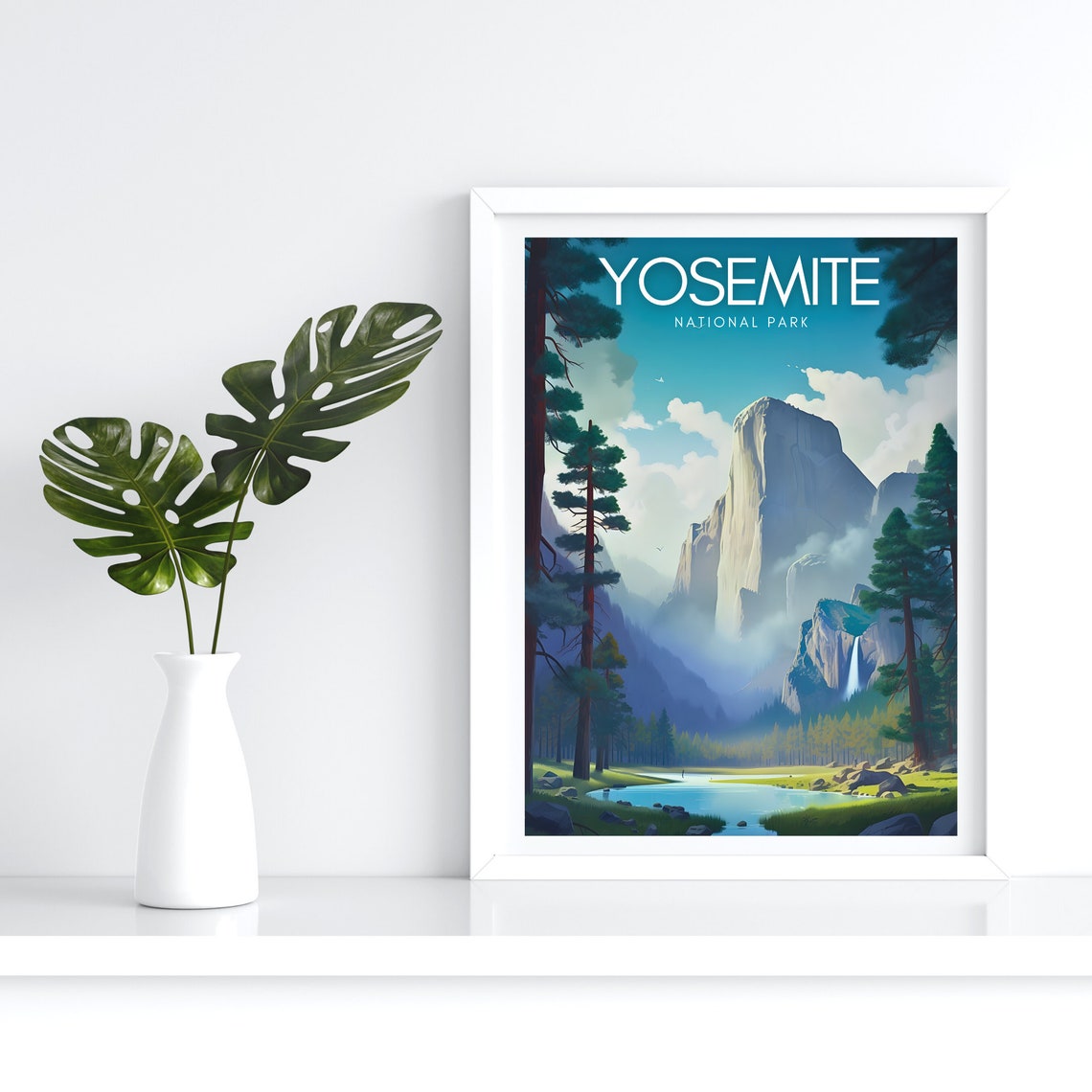 Yosemite National Park Granite Cliffs and Waterfall Travel Poster - Image 4