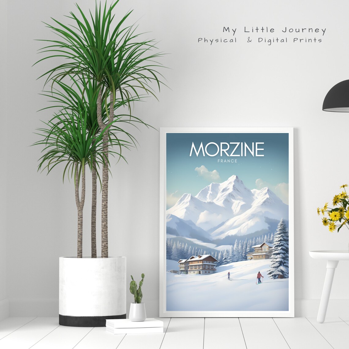 Morzine Poster Mountain Wall Art Vintage Ski Poster Winter Landscape France Poster French Alps Holiday Decor - Image 3