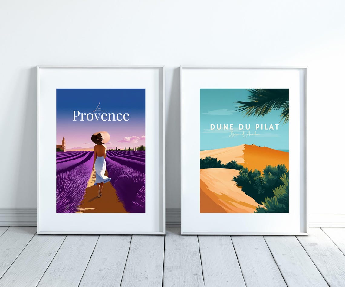 La Provence Poster Boho Wall Art Lavender Painting City Prints France Wall Art French Gift French Travel Poster - Image 3