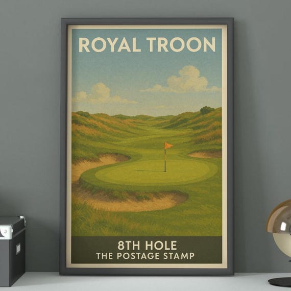 Royal Troon 8th Hole Golf Course Print Vintage Scottish Art